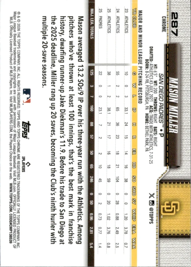 Mason Miller card back