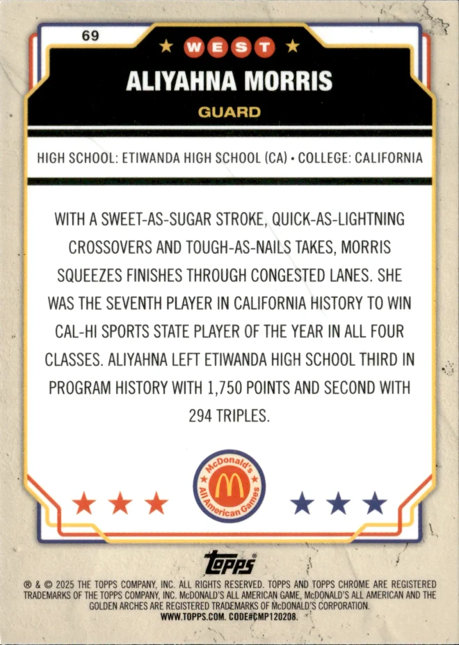 Aliyahna Morris card back