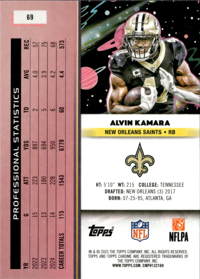 Alvin Kamara card back