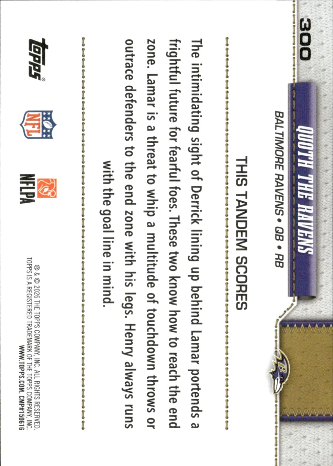 Derrick Henry / Lamar Jackson card back