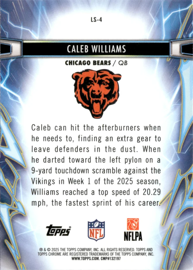 Caleb Williams card back