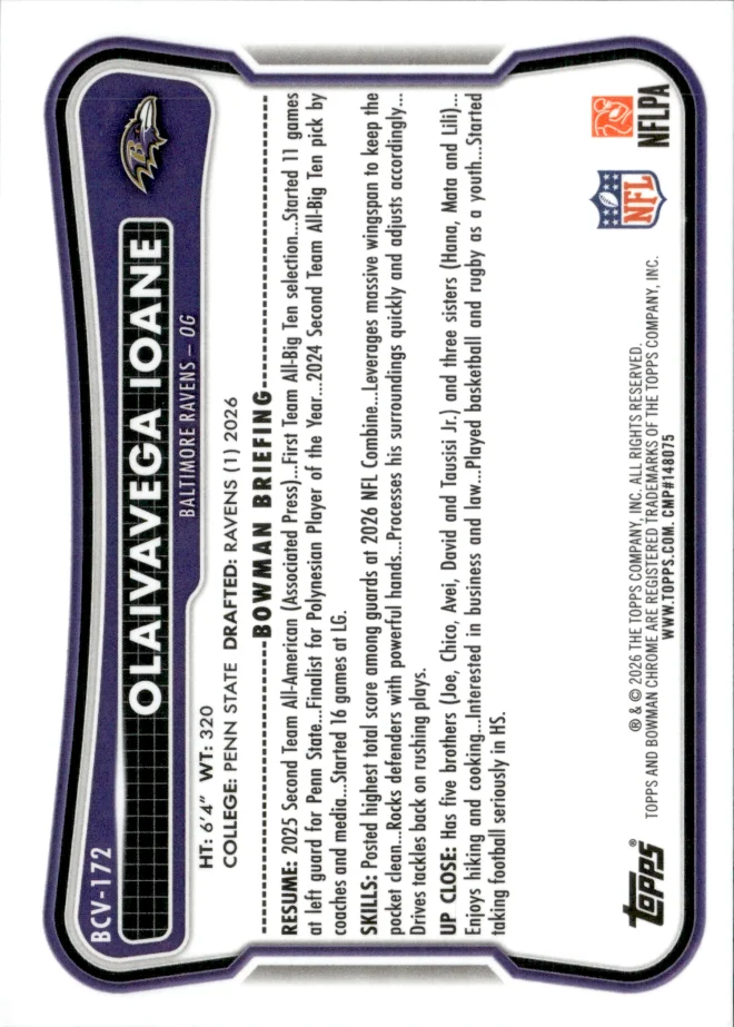 Olaivavega Ioane card back