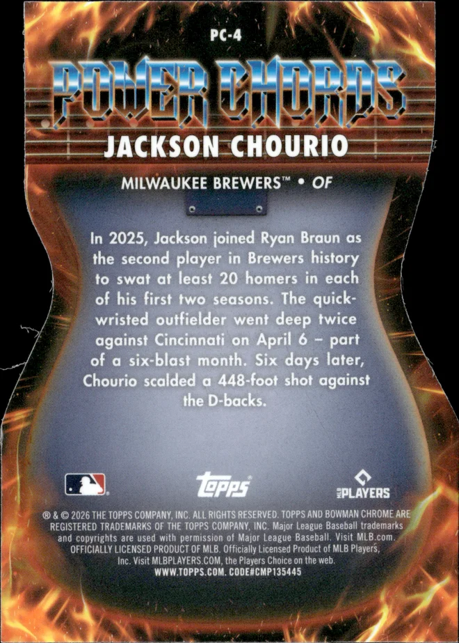 Jackson Chourio card back