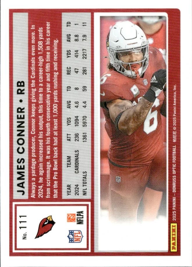 James Conner card back