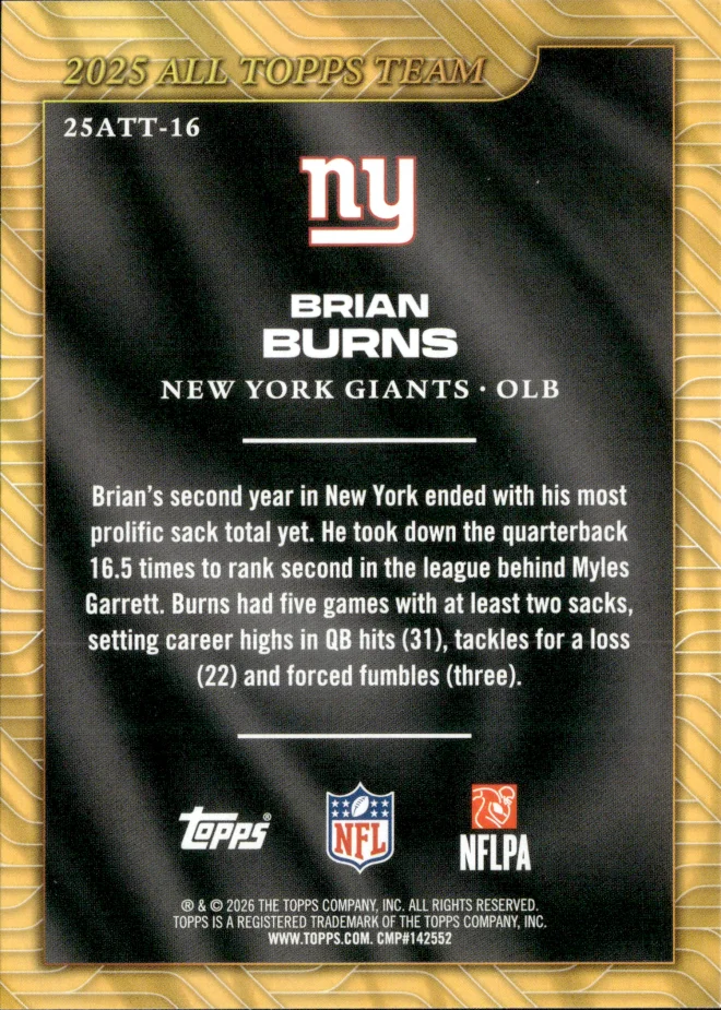 Brian Burns card back