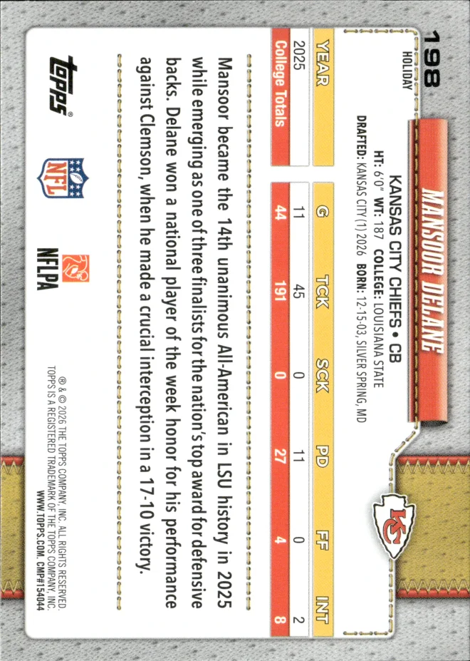 Mansoor Delane card back