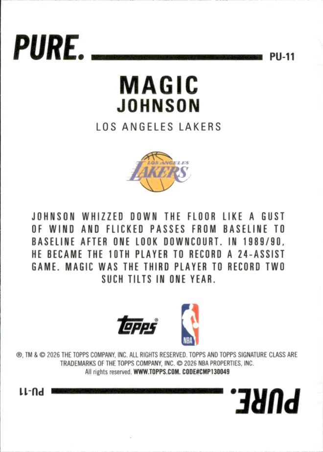 Magic Johnson card back