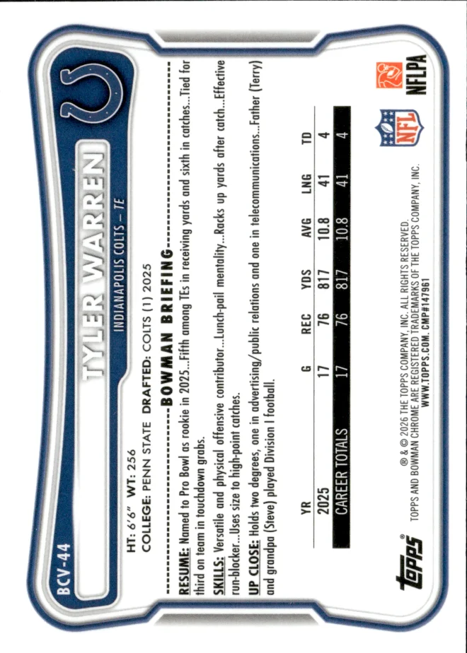 Tyler Warren card back