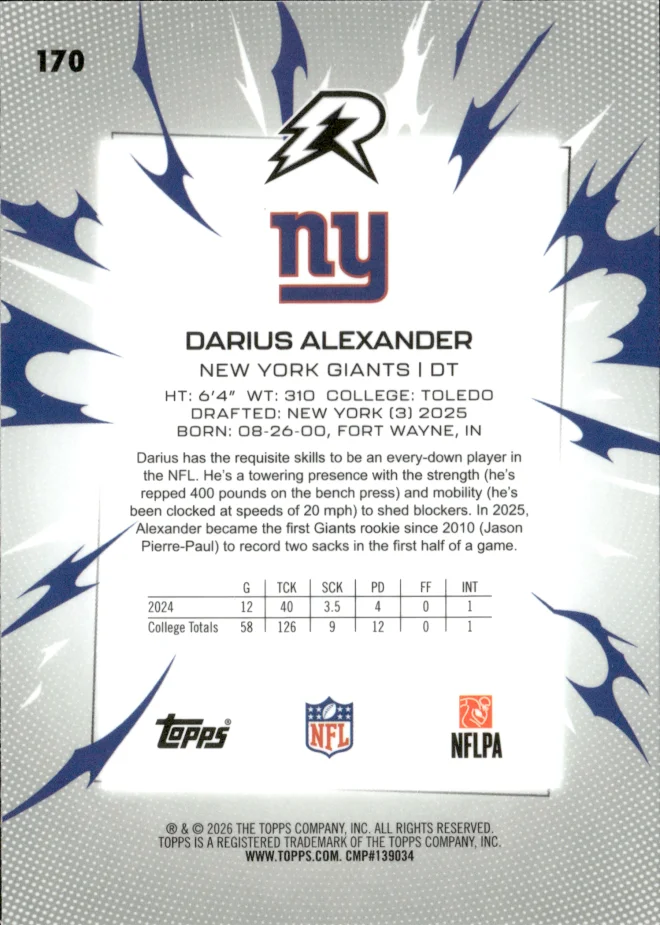 Darius Alexander card back