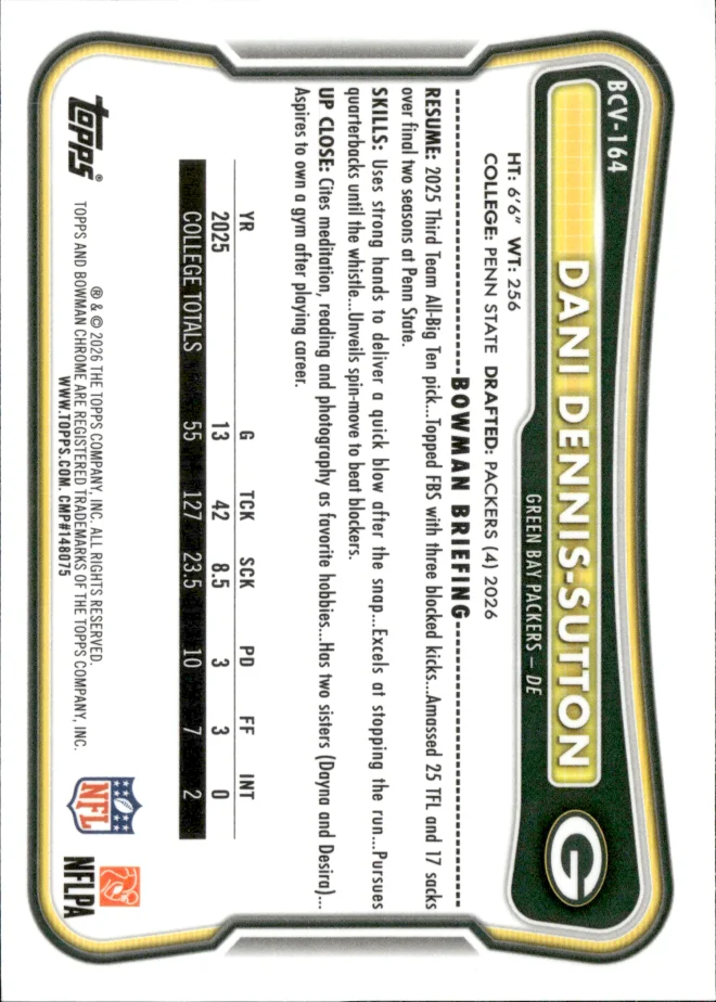 Dani Dennis-Sutton card back