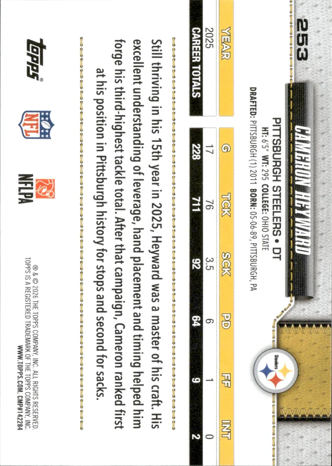 Cameron Heyward card back