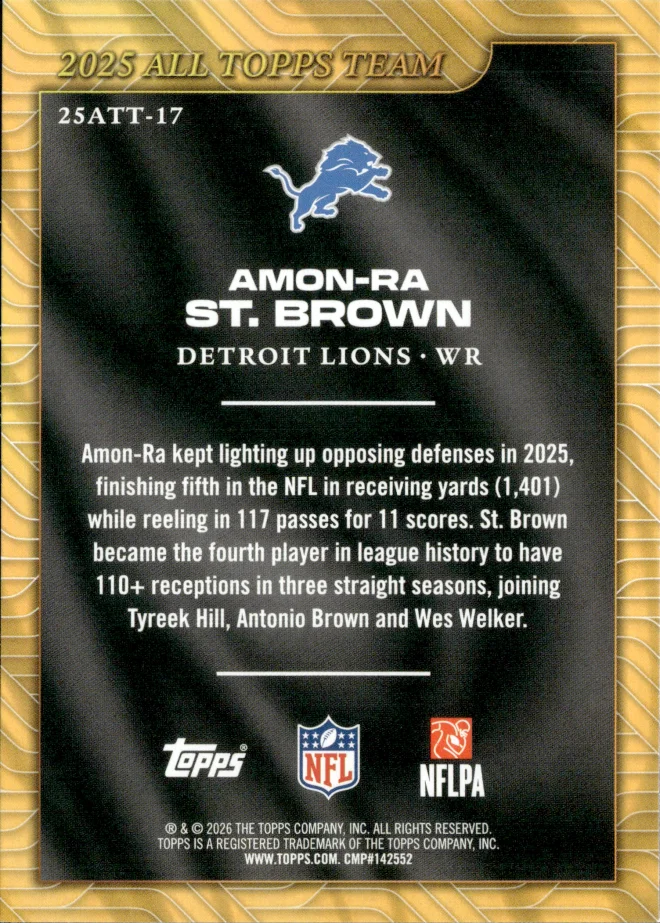 Amon-Ra St. Brown card back
