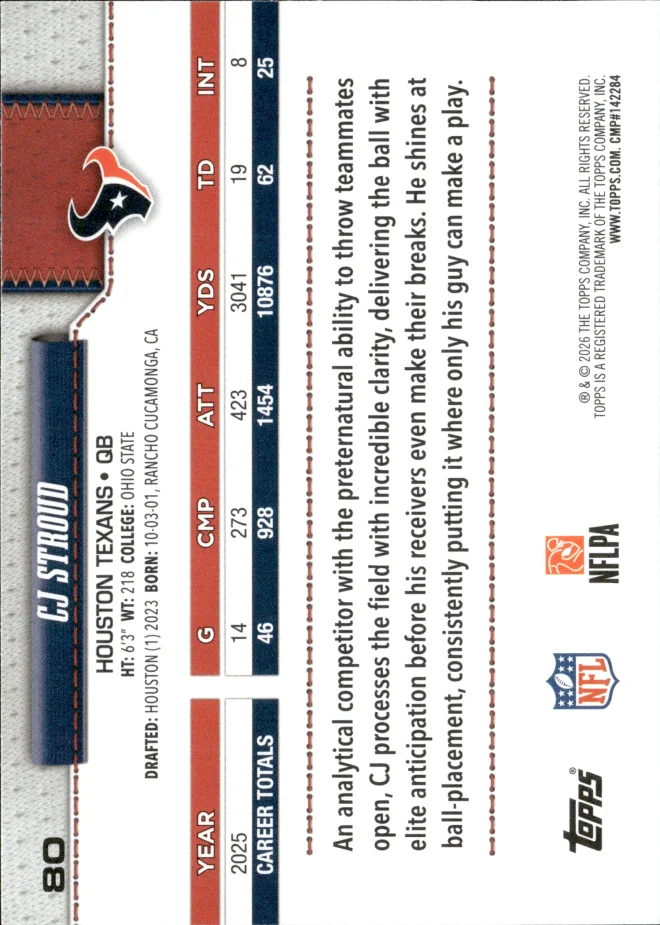 CJ Stroud card back