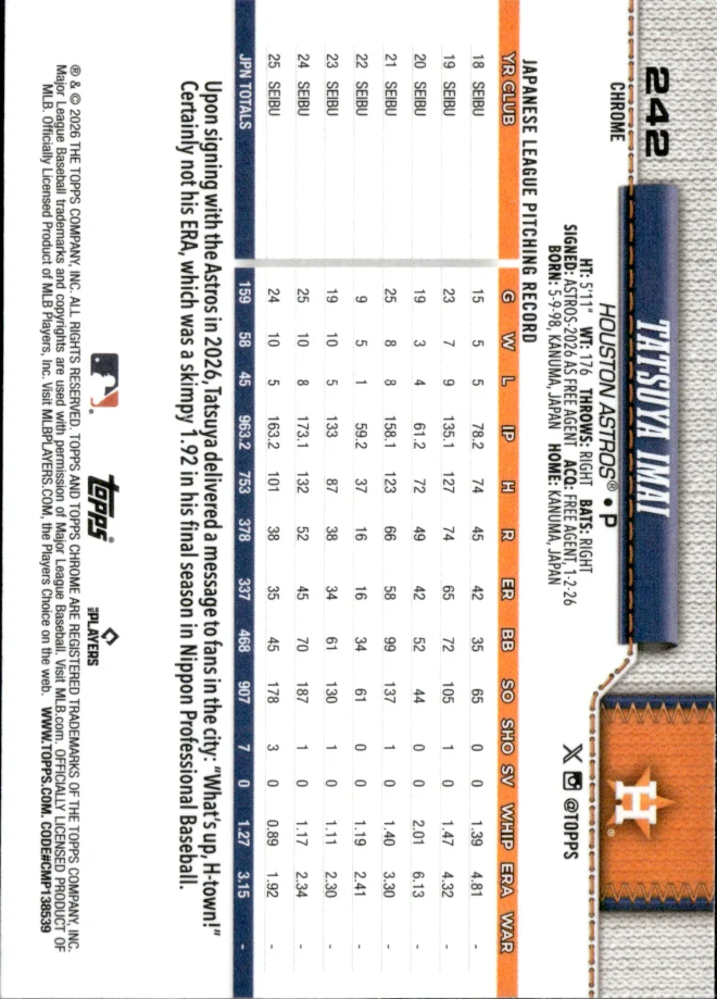Tatsuya Imai card back