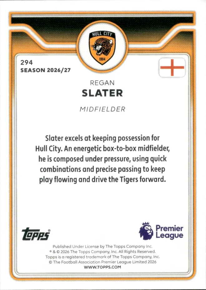 Regan Slater card back