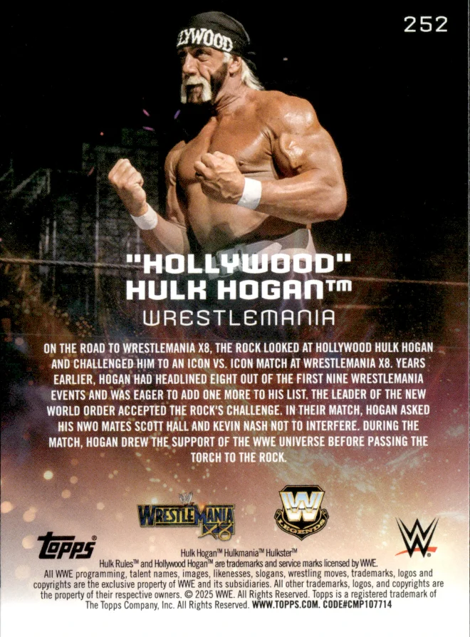 "Hollywood" Hulk Hogan card back