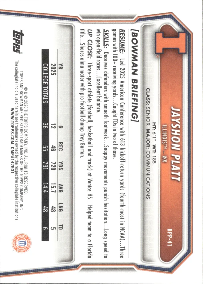 Jayshon Platt card back