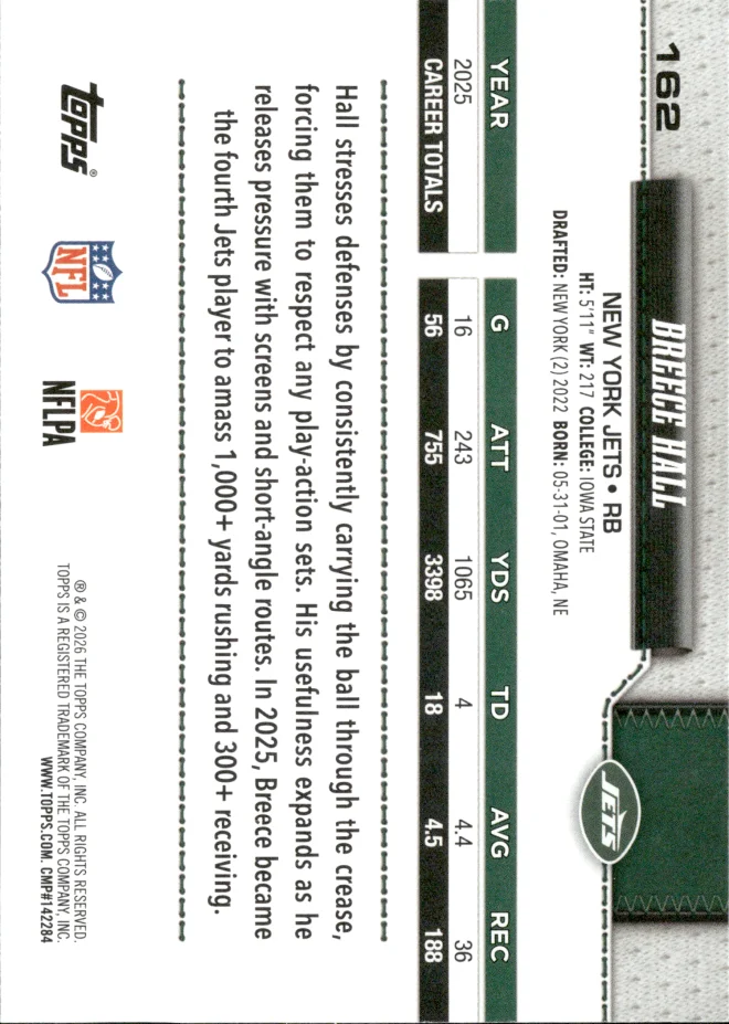 Breece Hall card back