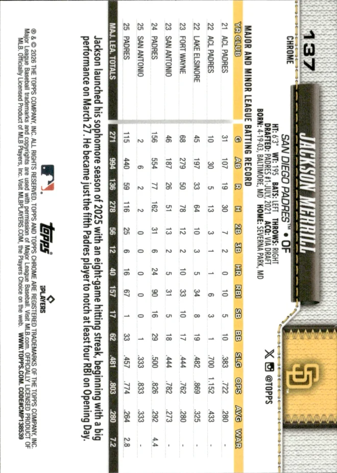 Jackson Merrill card back