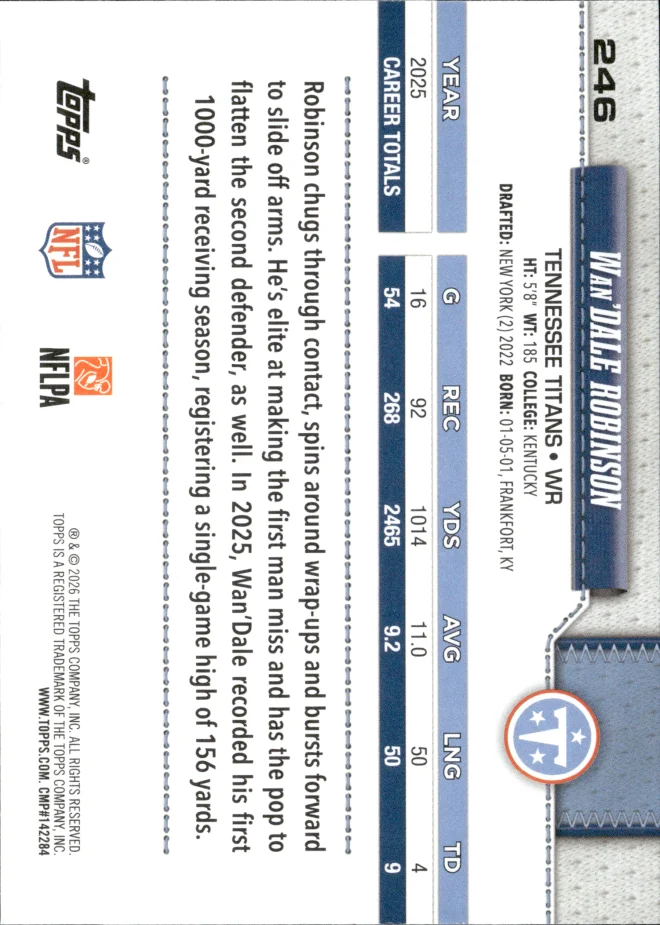 Wan'Dale Robinson card back