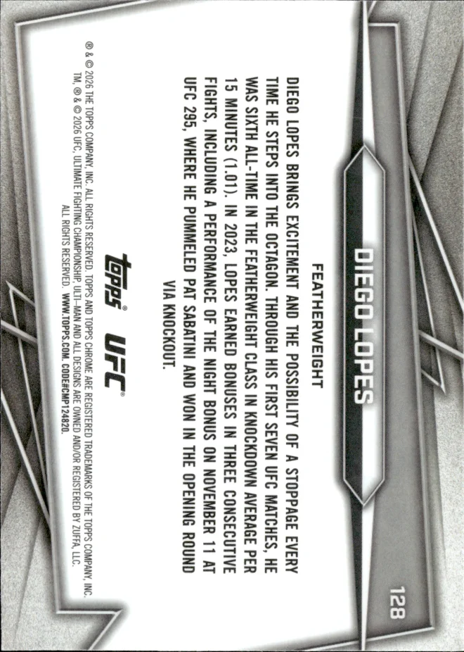 Diego Lopes card back