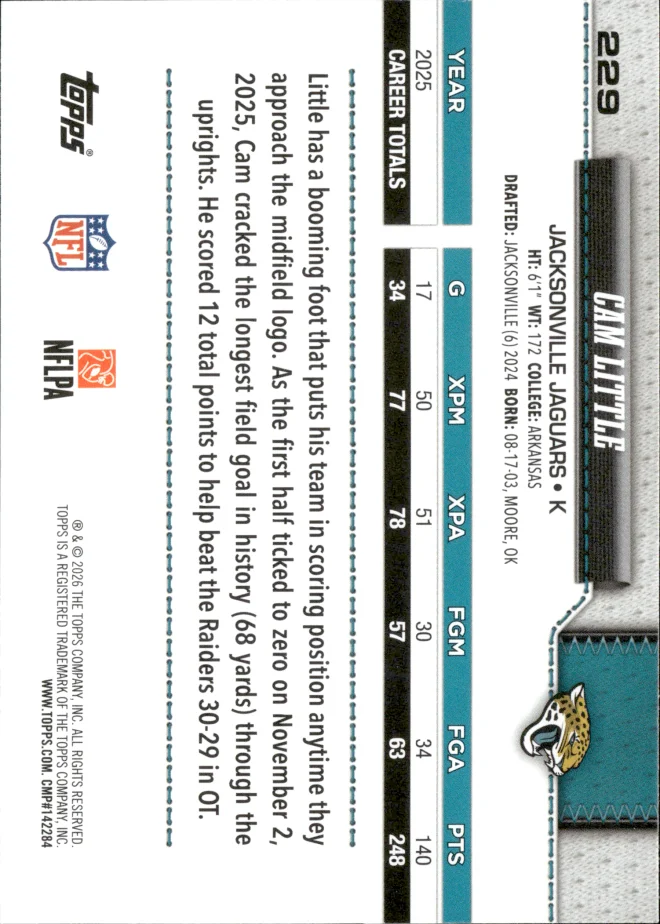 Cam Little card back