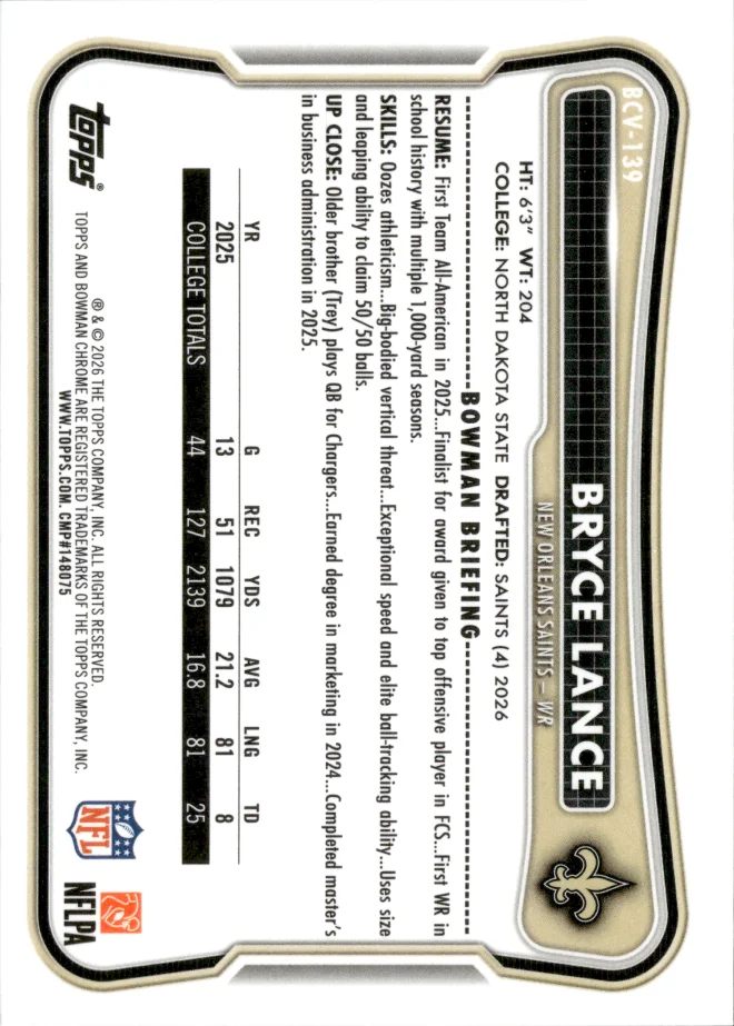 Bryce Lance card back