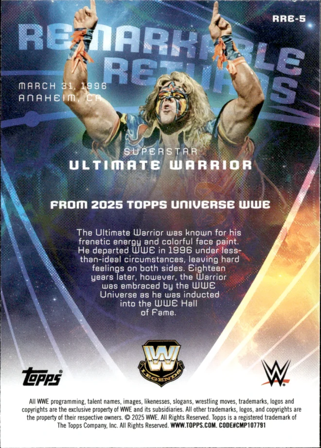 Ultimate Warrior card back