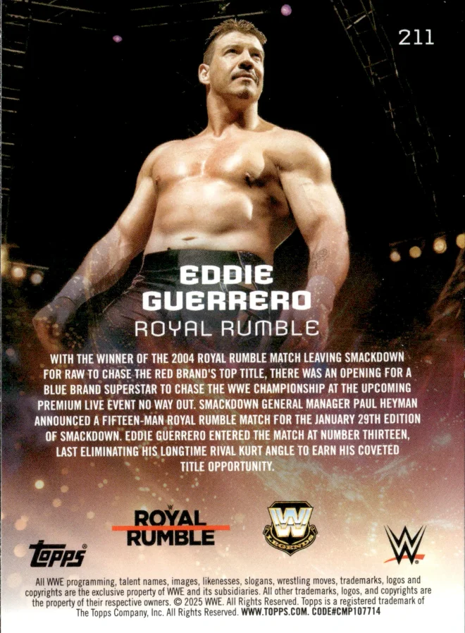 Eddie Guerrero card back