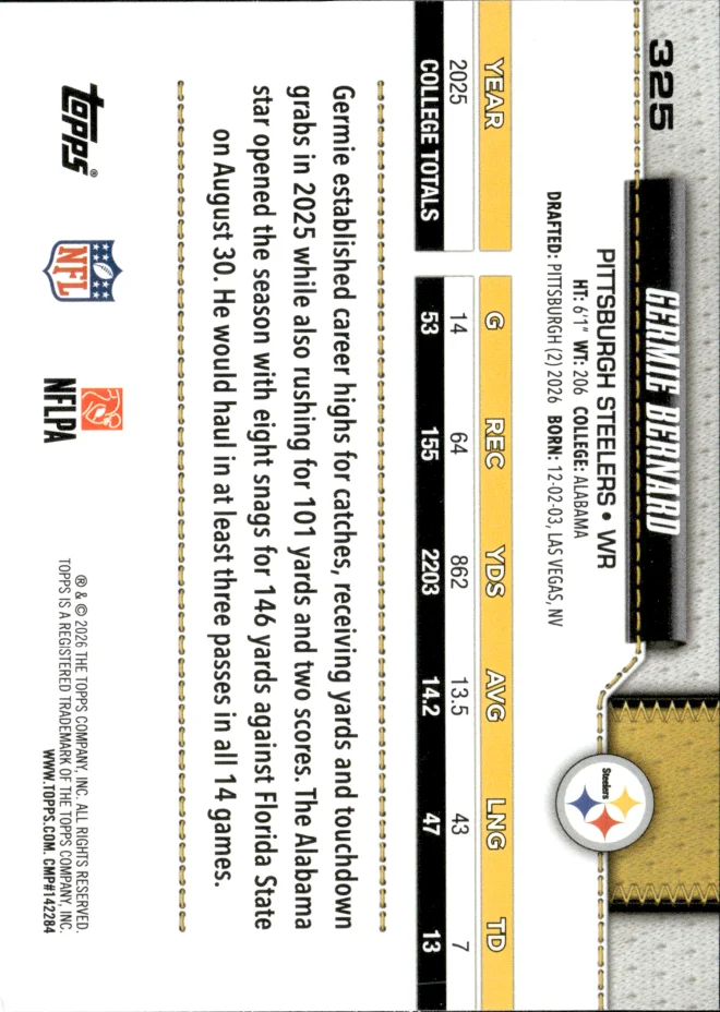Germie Bernard card back