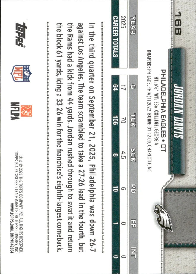 Jordan Davis card back