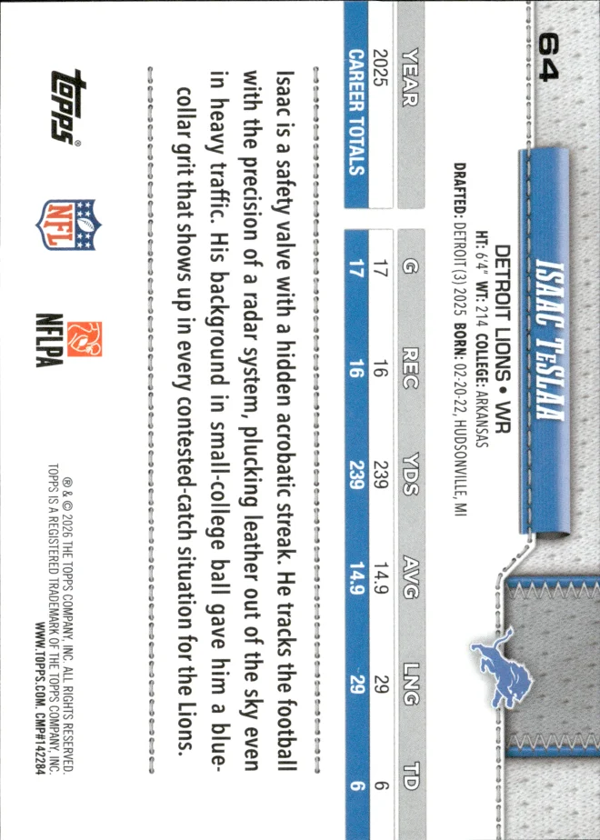 Isaac TeSlaa card back