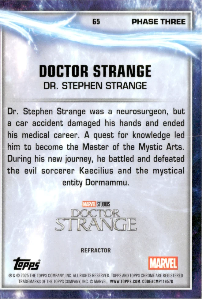 Dr. Stephen Strange card back