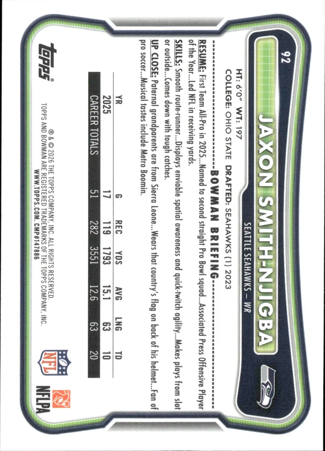 Jaxon Smith-Njigba card back