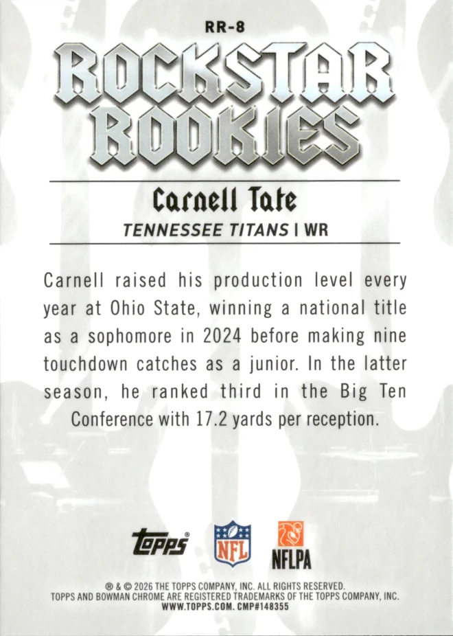 Carnell Tate card back