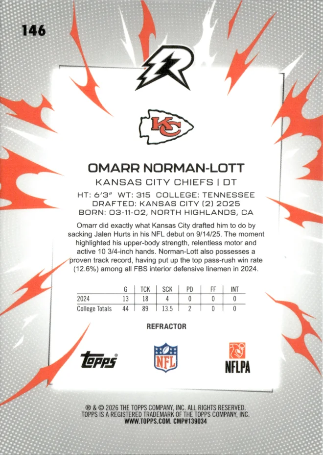 Omarr Norman-Lott card back