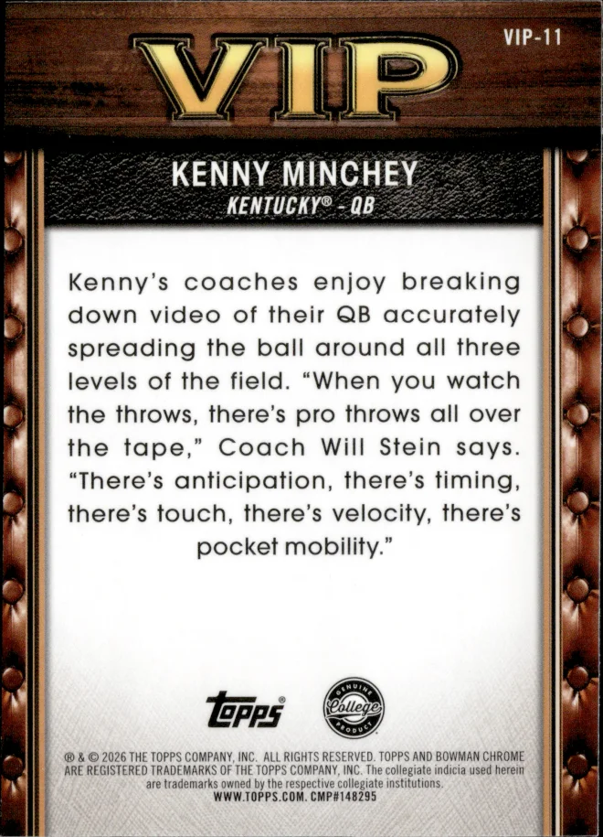 Kenny Minchey card back