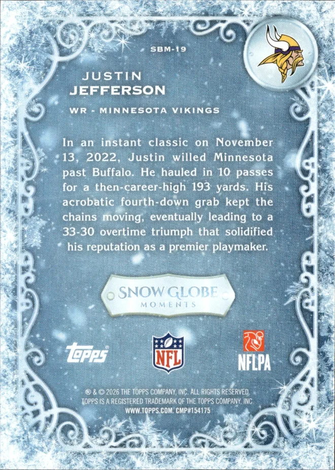 Justin Jefferson card back