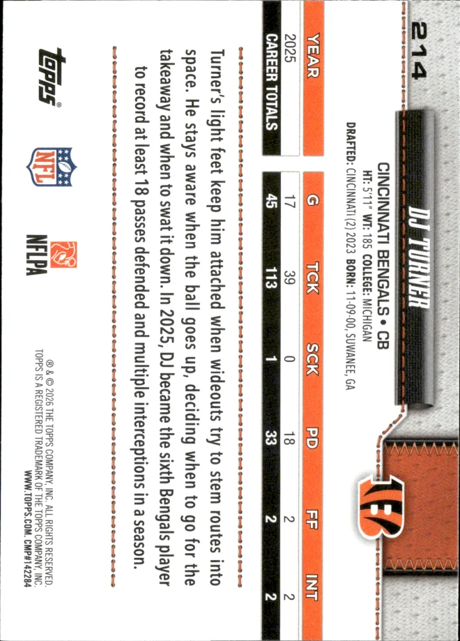 DJ Turner card back