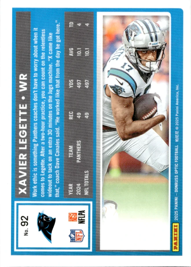 Xavier Legette card back