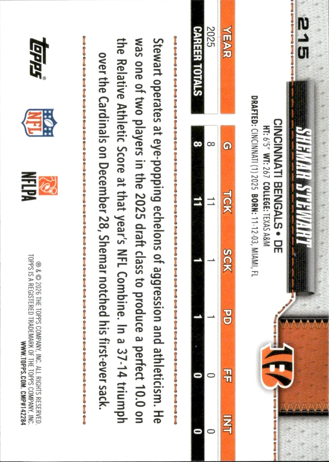 Shemar Stewart card back