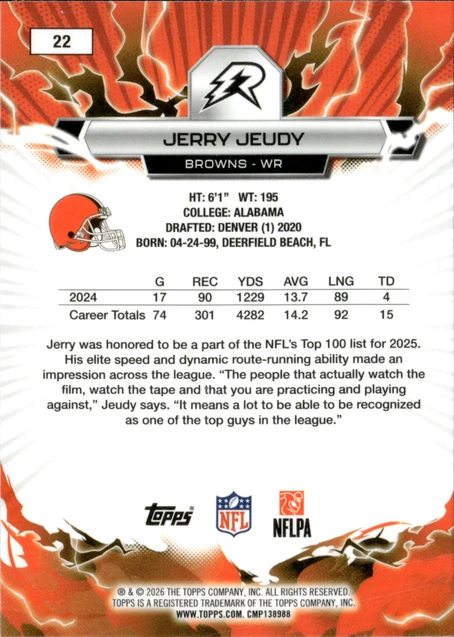 Jerry Jeudy card back