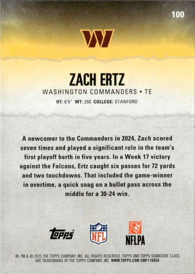 Zach Ertz card back