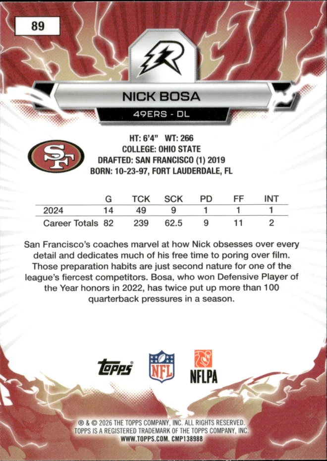 Nick Bosa card back