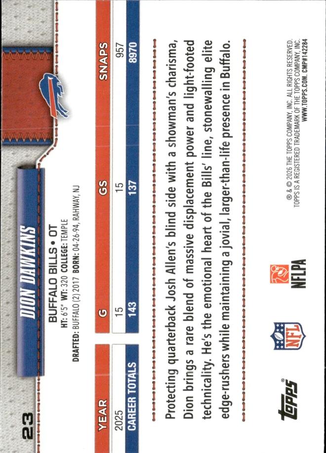 Dion Dawkins card back