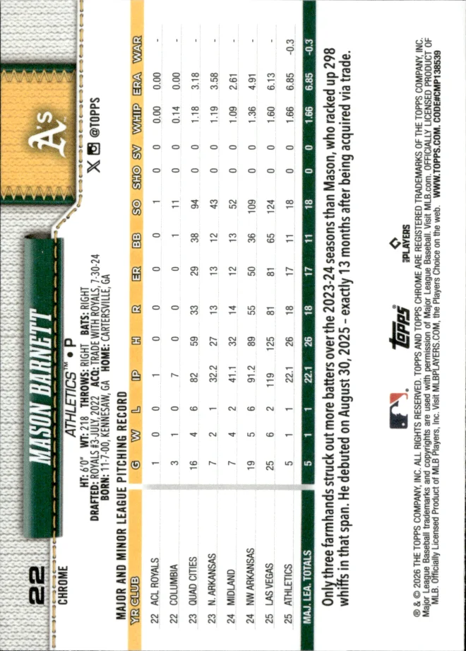 Mason Barnett card back
