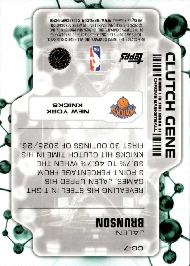 Jalen Brunson card back