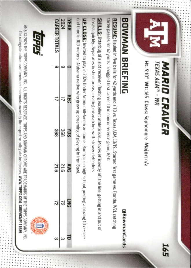 Mario Craver card back