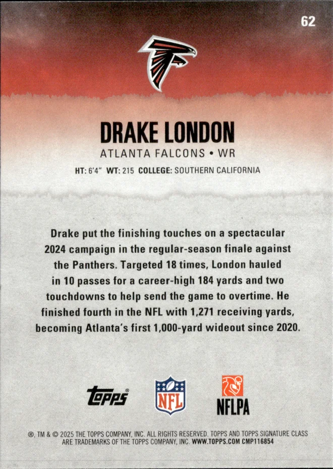 Drake London card back