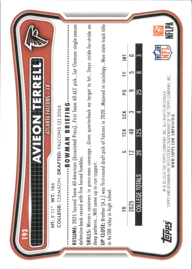 Avieon Terrell card back
